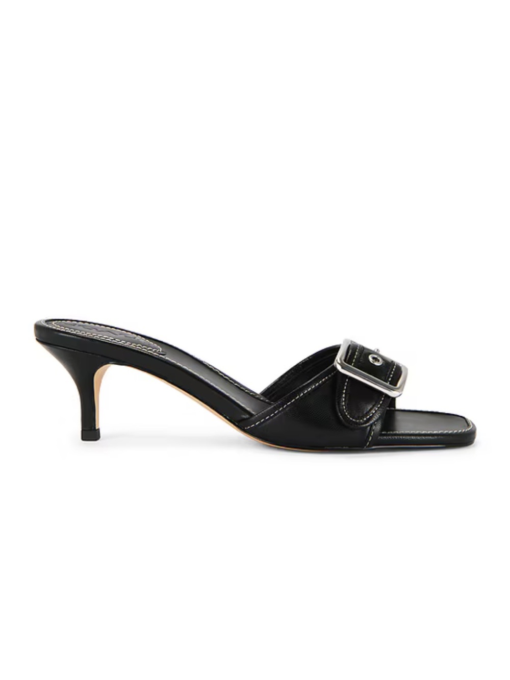 Coach Margot Leather Sandals Black kitten heels mules Revolve 9 - Picture 5 of 11